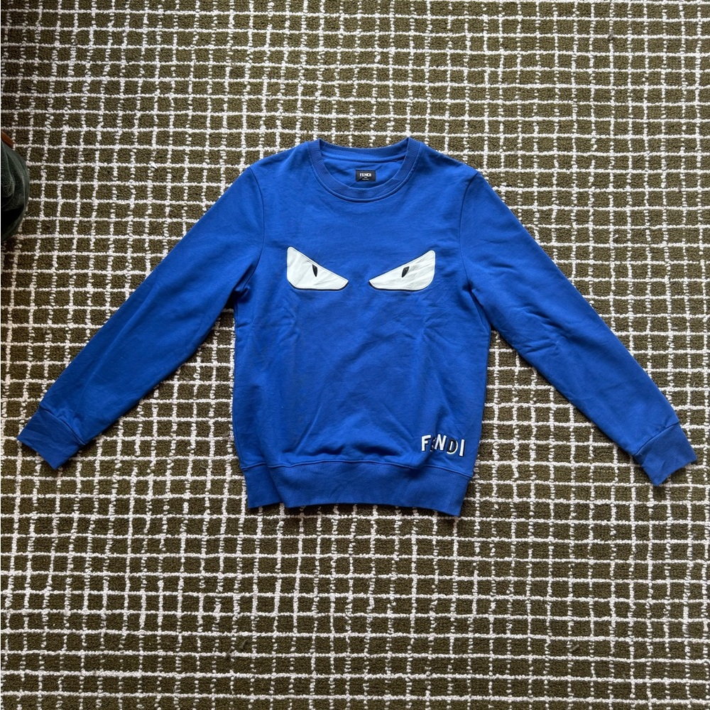 Fendi Royal Blue Eyes Crewneck Sweatshirt